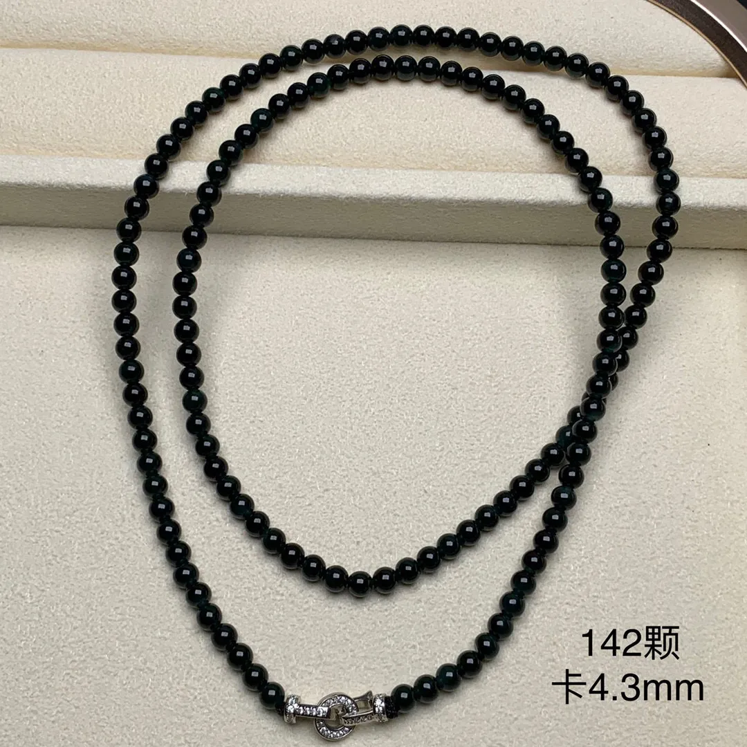 天然墨翠珠串珠子珠链手串，黑度油亮 种老起胶 肉质细腻 打灯冰透十足 色绿，尺寸见下图，可做项链 戴手上或绑挂件戴