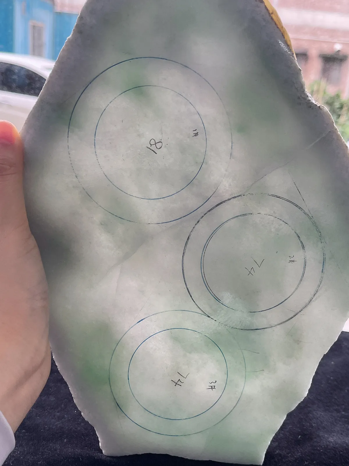 翡翠板料，⭕️正圈最大做58，圆条最大做54