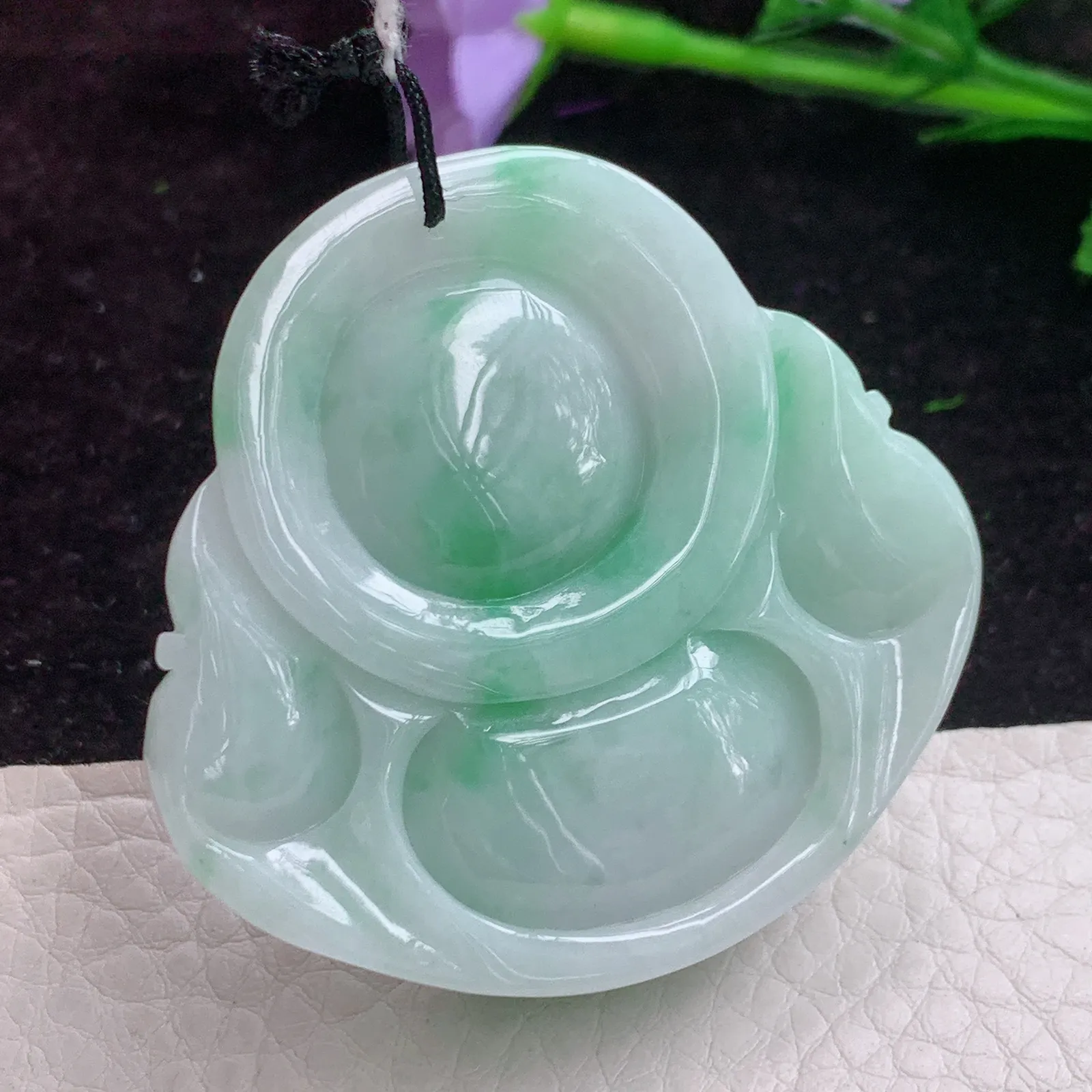 Zen实拍46.8*49.2*13.8老坑精雕饱满辣绿大佛公 翡翠开心佛玉坠 玉挂件