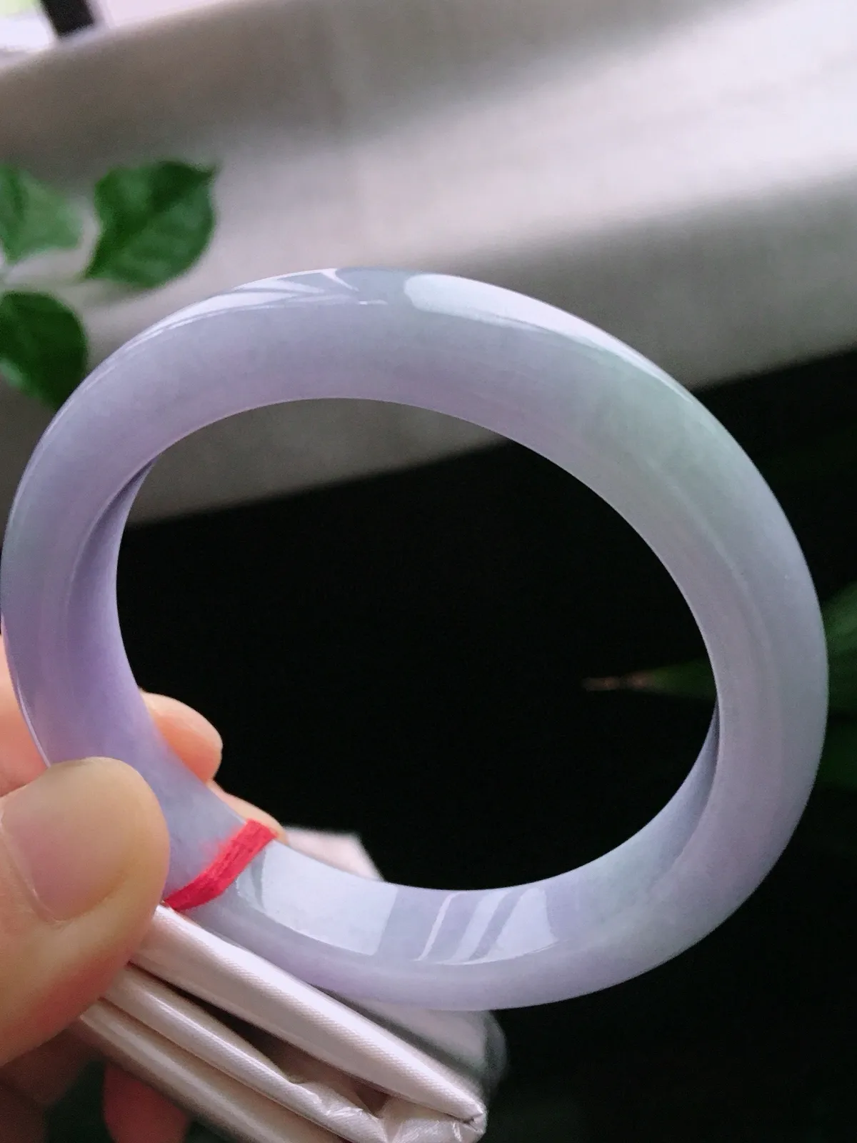 圈口59.2，正圈手镯，紫罗兰，玉质冰润，尺寸59.2-12.3-8.8mm