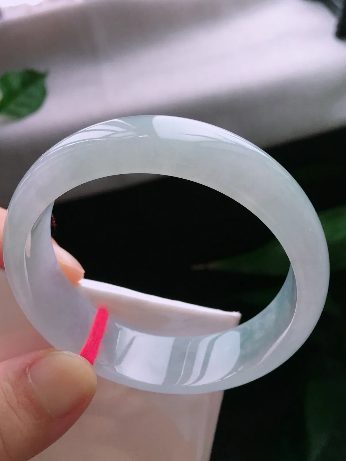 圈口55.2，正圈手镯，白冰，玉质冰润细腻，宽版，尺寸55.2-16.6-6.8mm