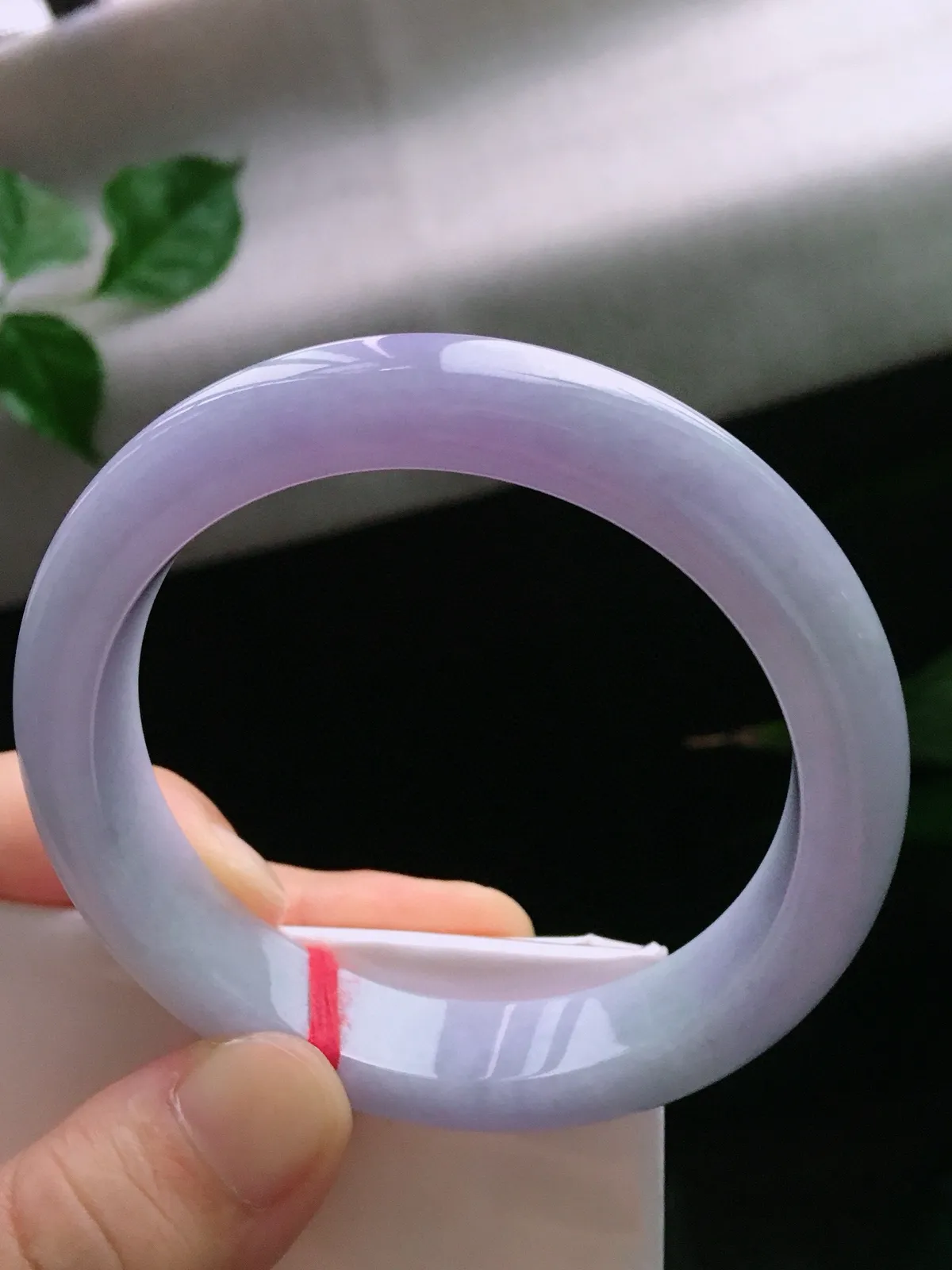 圈口59.2，正圈手镯，紫罗兰，玉质冰润，尺寸59.2-12.3-8.8mm