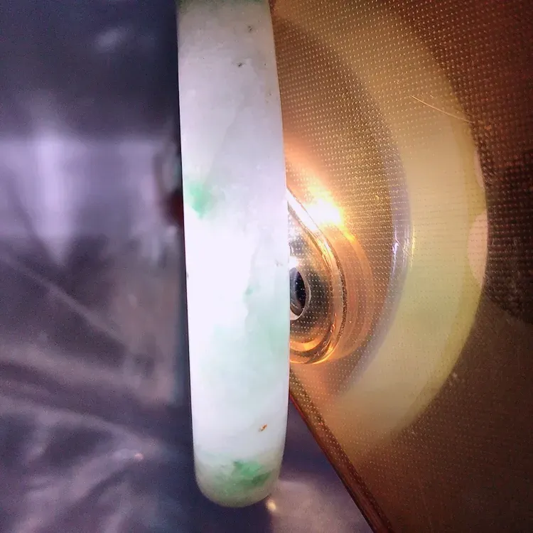 自然光54.5/9.6/7.2老坑冰胶水灵飘花细条手镯翡翠玉镯美人镯