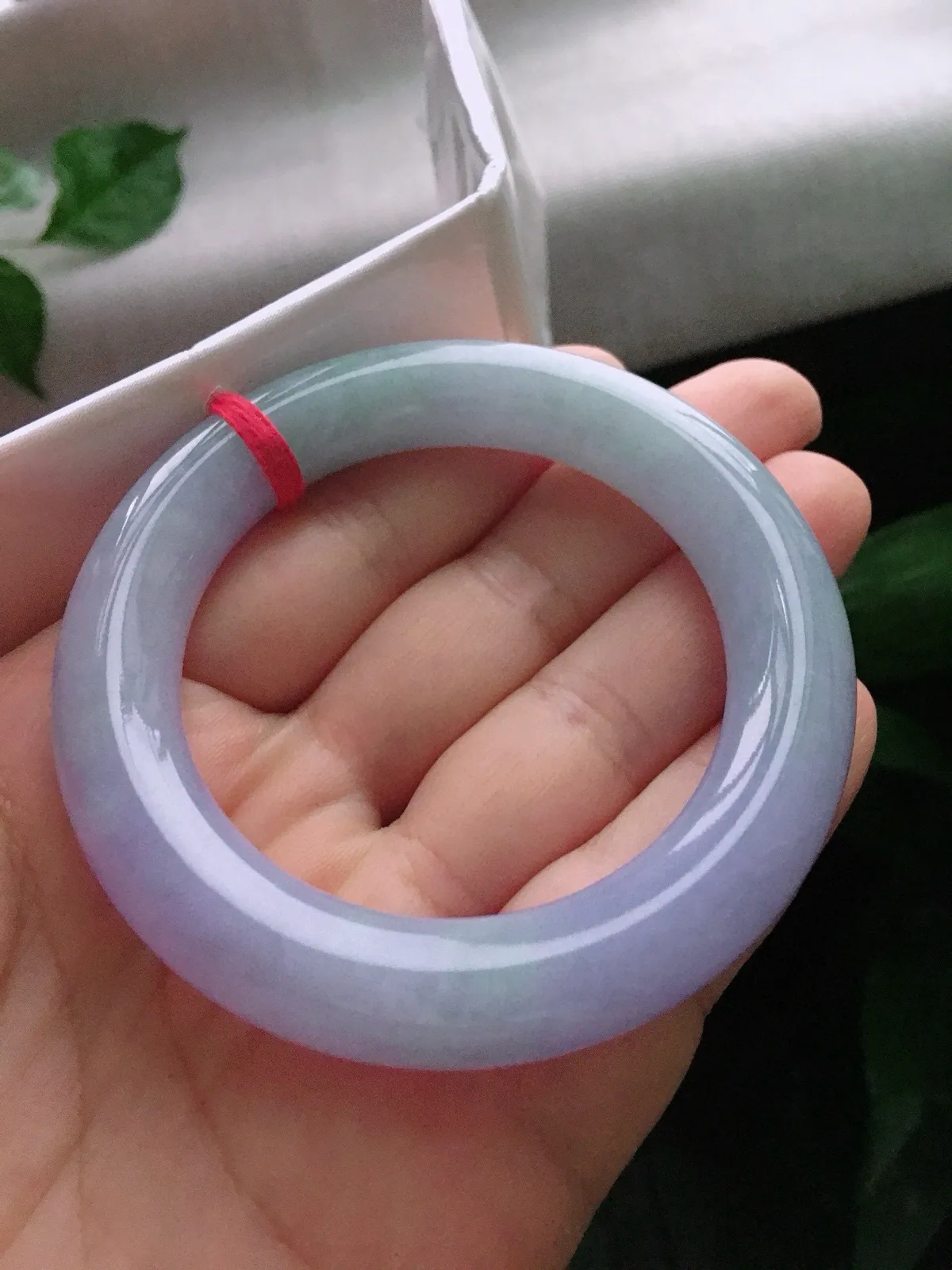 圈口54，圆条手镯，小圈口，紫罗兰，玉质冰润细腻，尺寸54-12.3-11.8mm