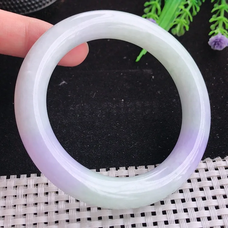 自然光57.5/11.5/11.6老坑精美温润紫罗兰胖圆条手镯翡翠玉镯美人镯