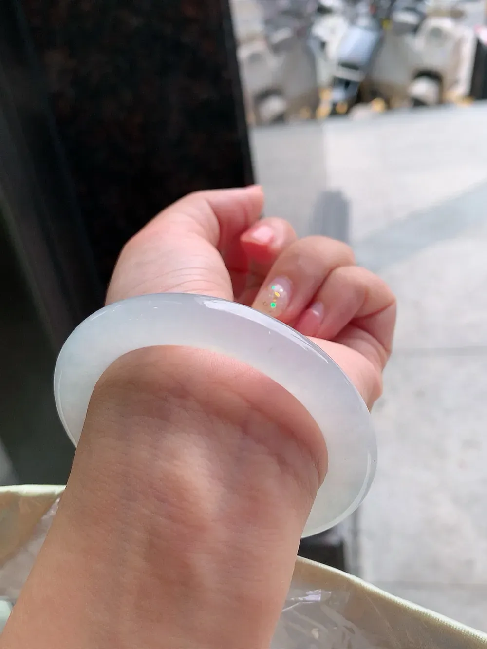 圆条高冰白月光 无瑕 尺寸:54.1/9.8/10.1  种水好