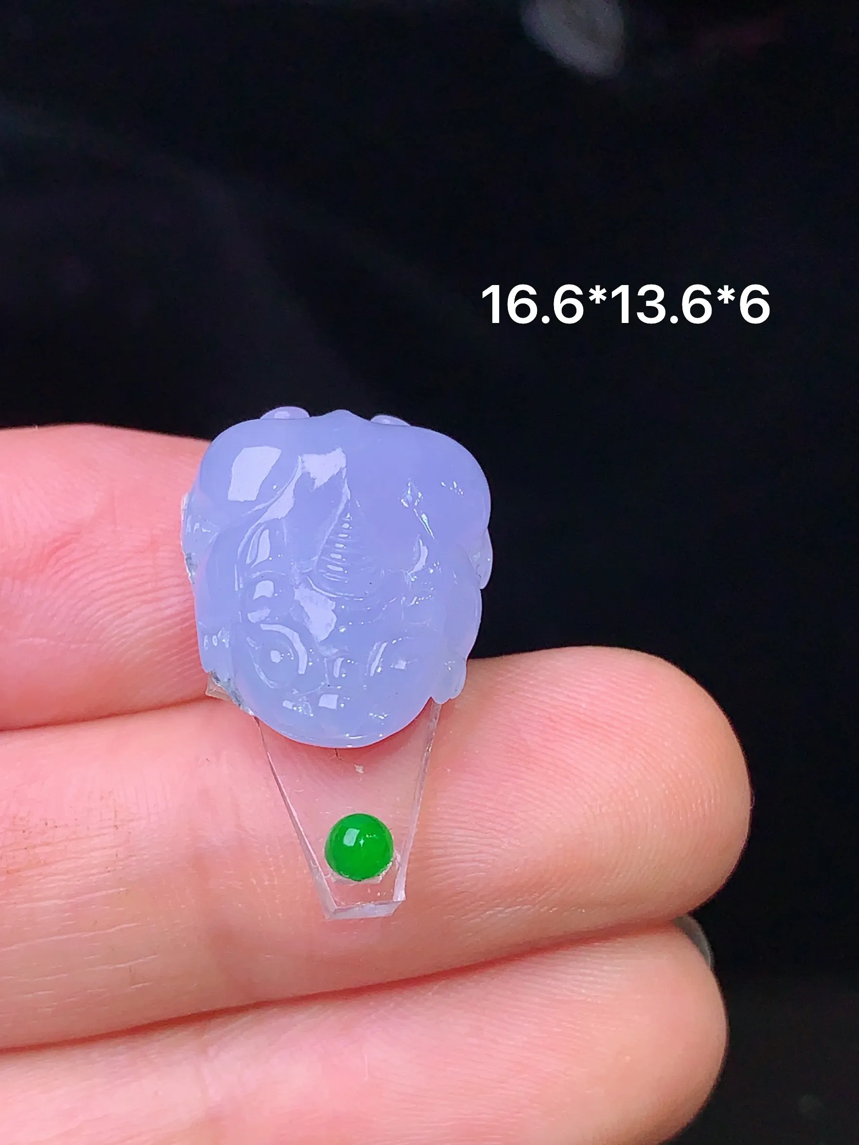 镶嵌款 紫罗兰貔貅 玉质细腻 水润亮眼  整体尺寸16.6*13.6*6