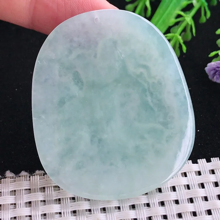 自然光52.8/44.8/5.2老坑秀气冰透起胶三阳开泰生肖羊吊坠翡翠玉坠挂件