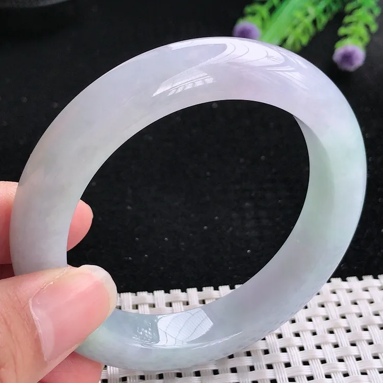 自然光56.5/12.5/9.6老坑冰润水灵紫罗兰手镯翡翠玉镯美人镯