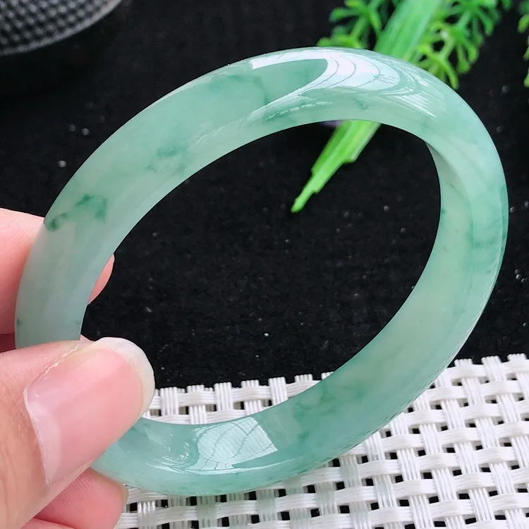自然光53.5/46.8/11.8/7.2老坑冰胶果冻冰飘花贵妃手镯翡翠玉镯美人镯