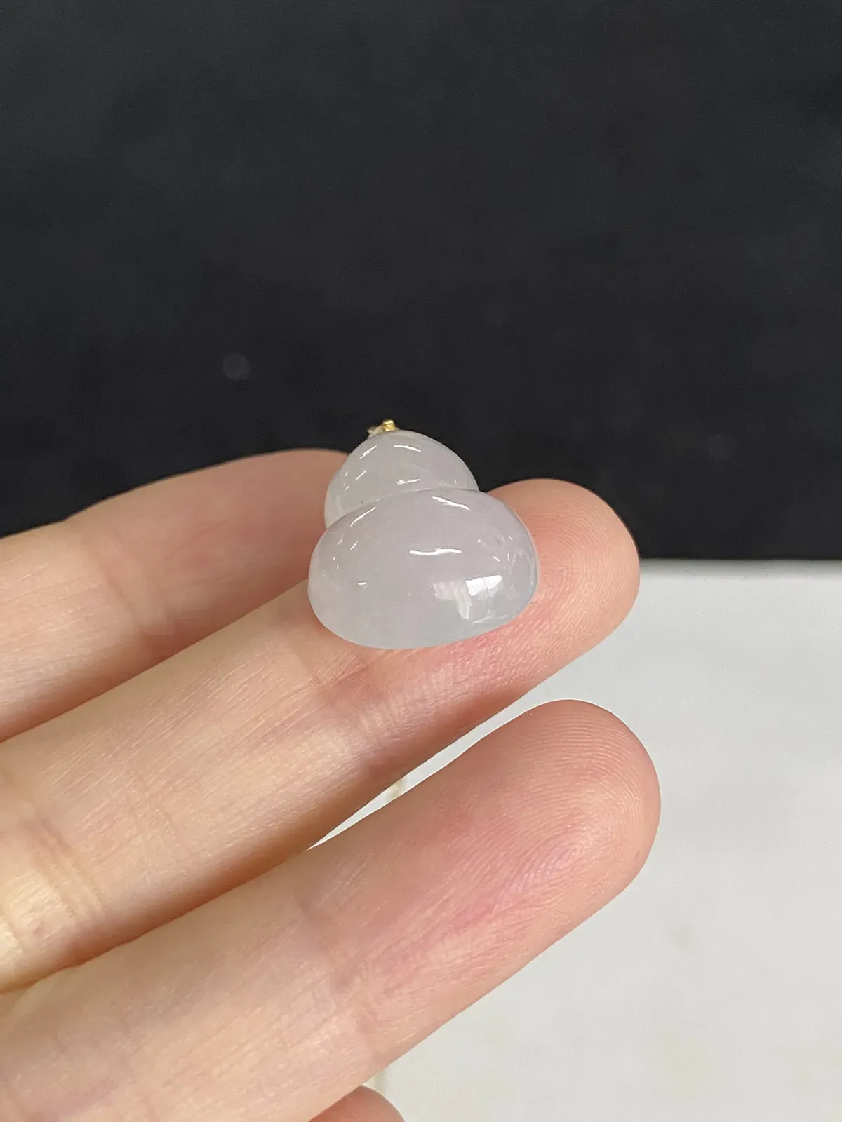 翡翠葫芦，搭配18k金链