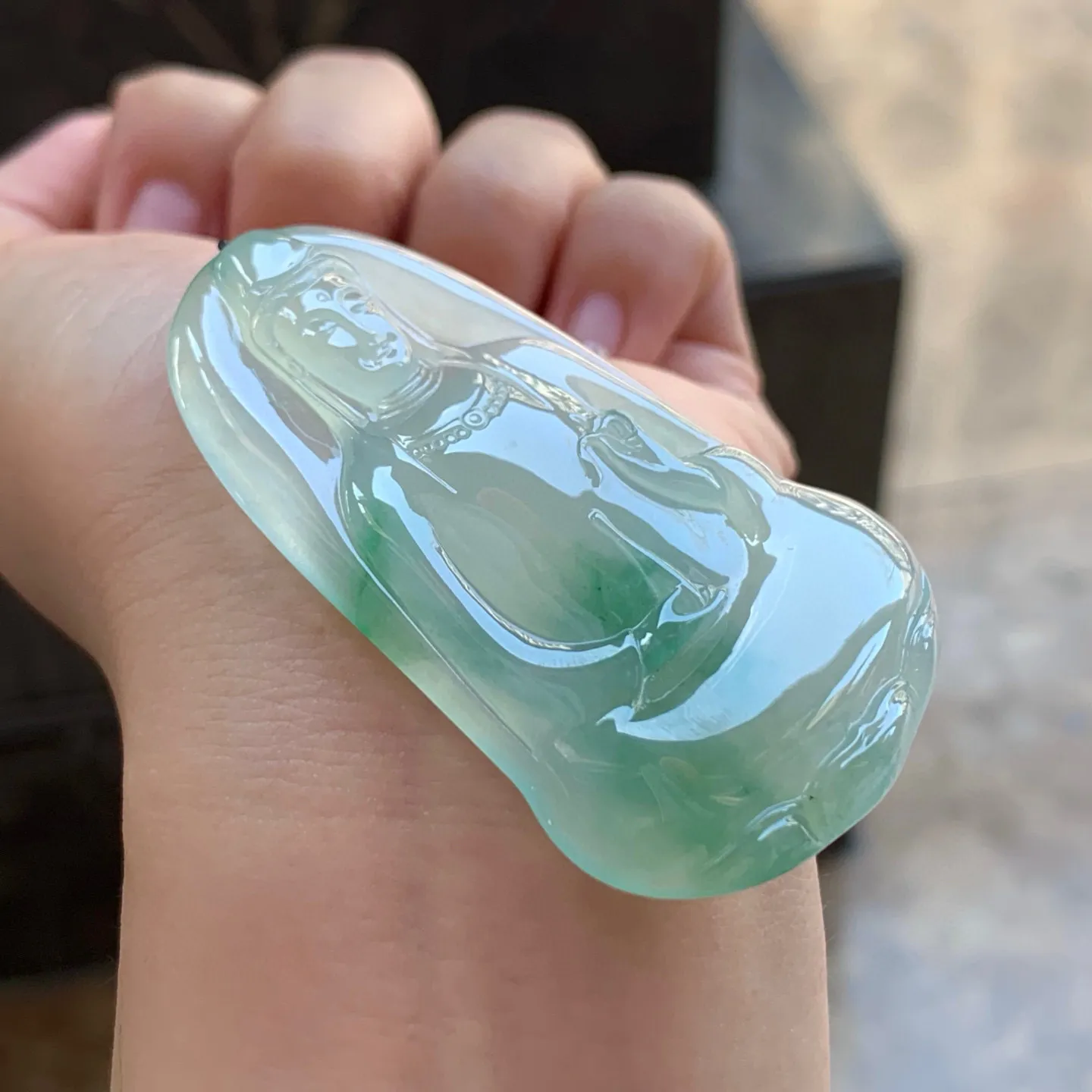 糯冰飘花如意观音
佩戴大气～