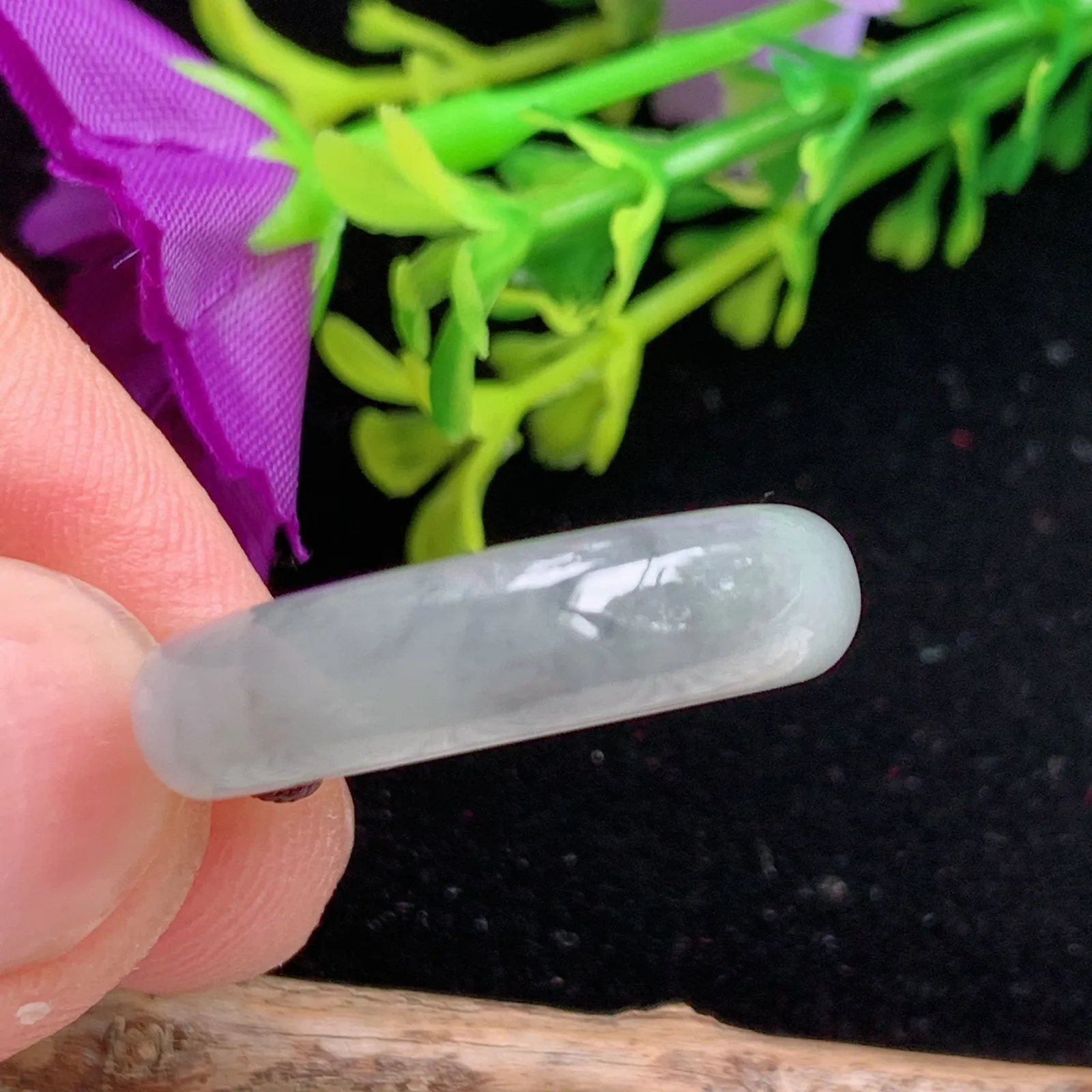 lz实拍18*5.8*3.3天然翡翠黑鸡花戒指玉指环18mm内径
