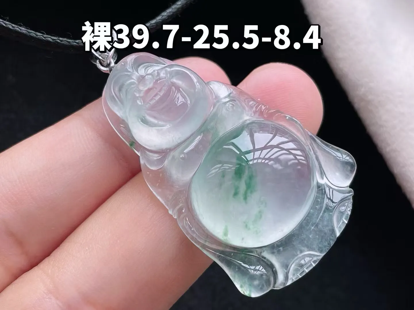 高冰飘花站佛吊坠