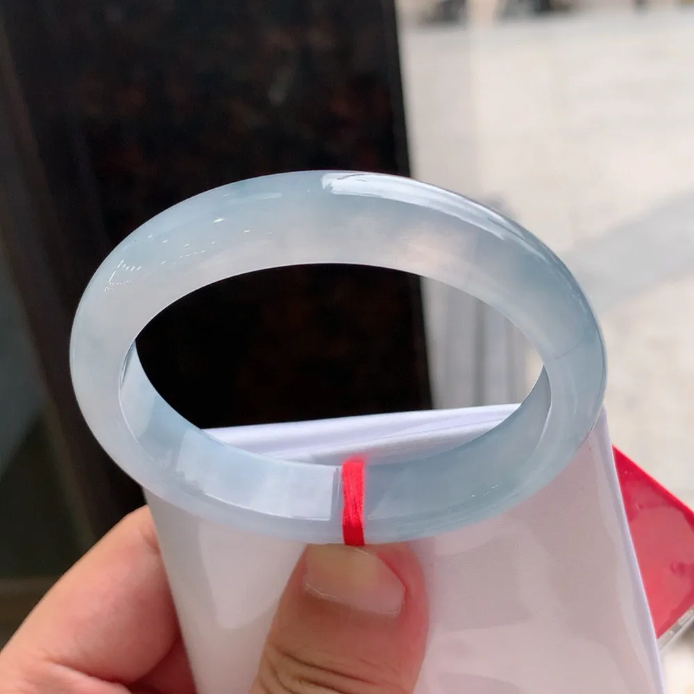 贵妃冰玻紫罗兰 一丝棉线 尺寸:55.6/49.2/12.8/7.7 种水好