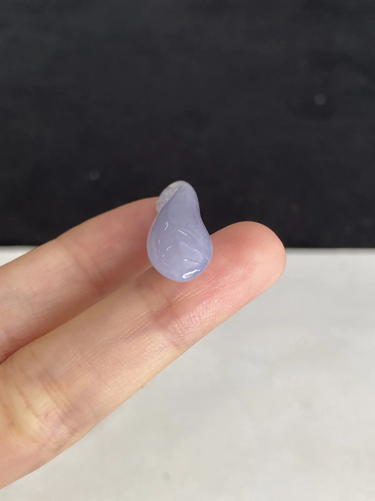 翡翠冰糯种淡紫色福瓜，紫罗兰吊坠