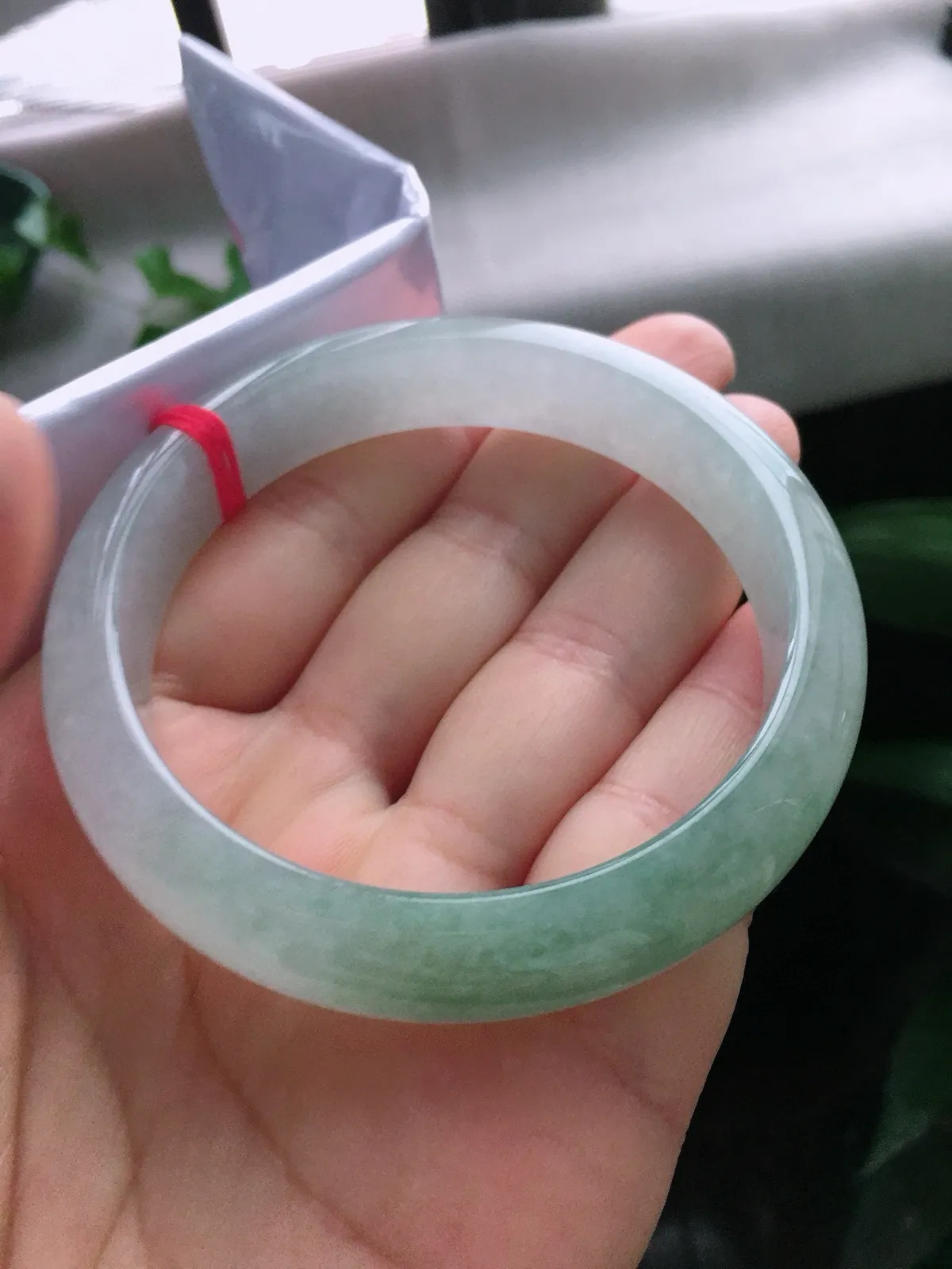 圈口61，正圈手镯，大圈口，油青，玉质冰润，尺寸61-13.3-8.5mm