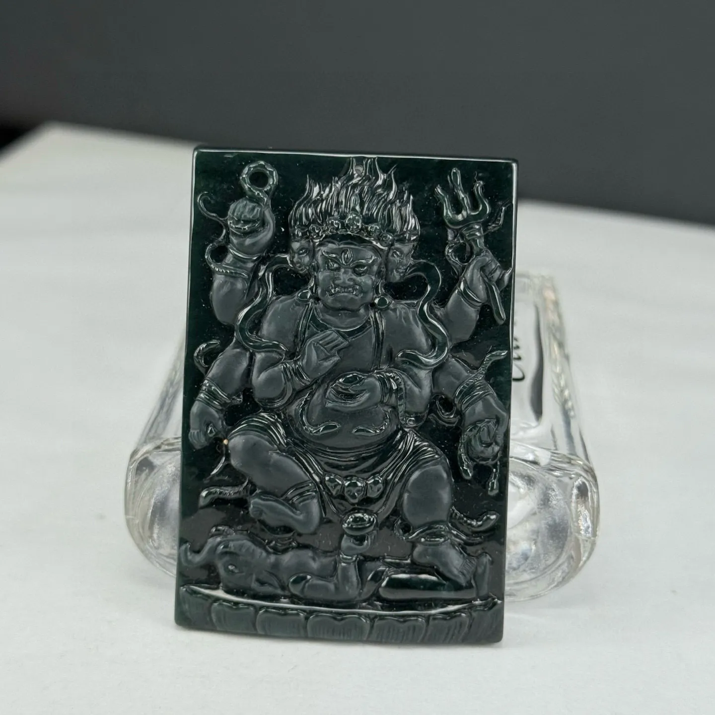 精品墨翠大黑天 种好色正 黑度足 打灯通透 尺寸60.8