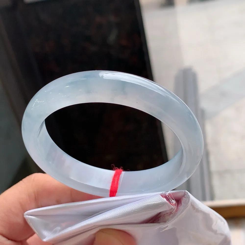 贵妃冰玻紫罗兰 一丝棉线 尺寸:55.6/49.2/12.8/7.7 种水好