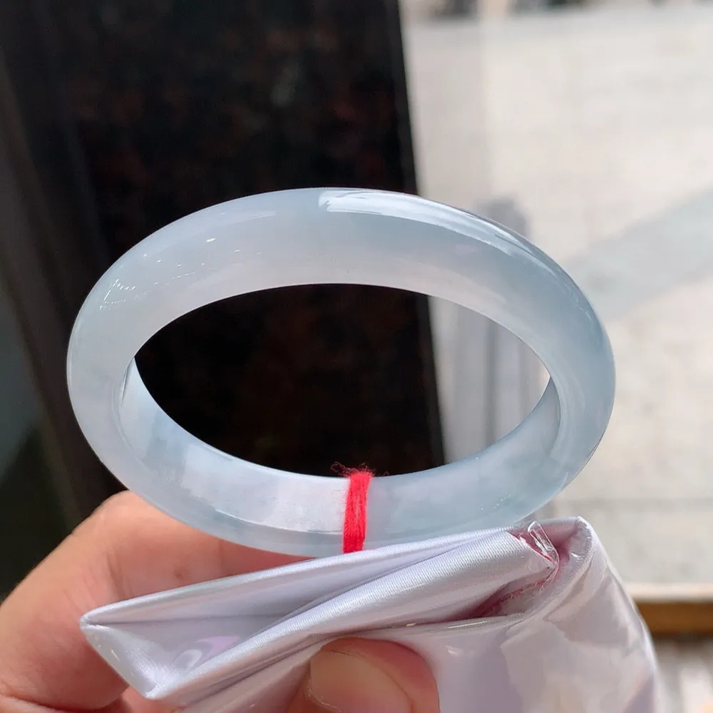 贵妃冰玻紫罗兰 一丝棉线 尺寸:55.6/49.2/12.8/7.7 种水好