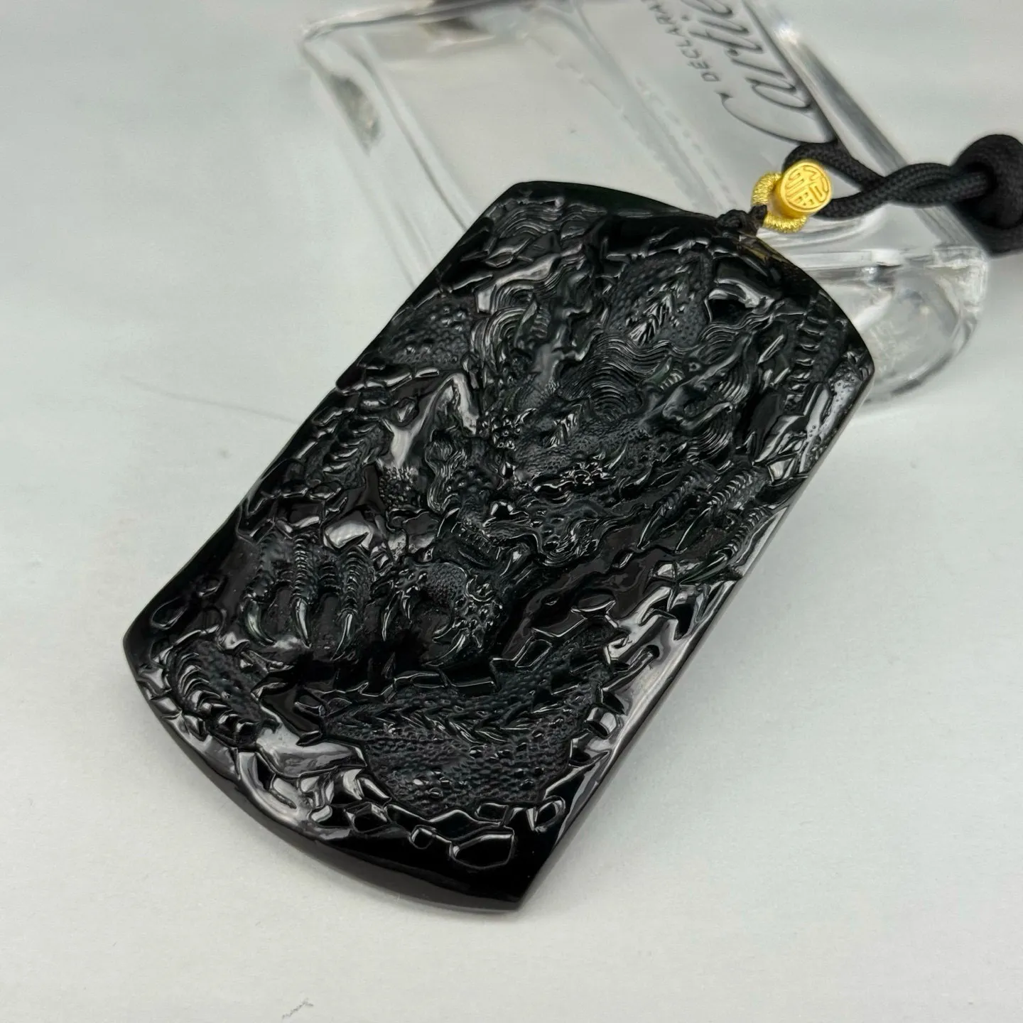 墨翠龙牌 种好色正 黑度极好 打灯通透 油性十足 尺寸81