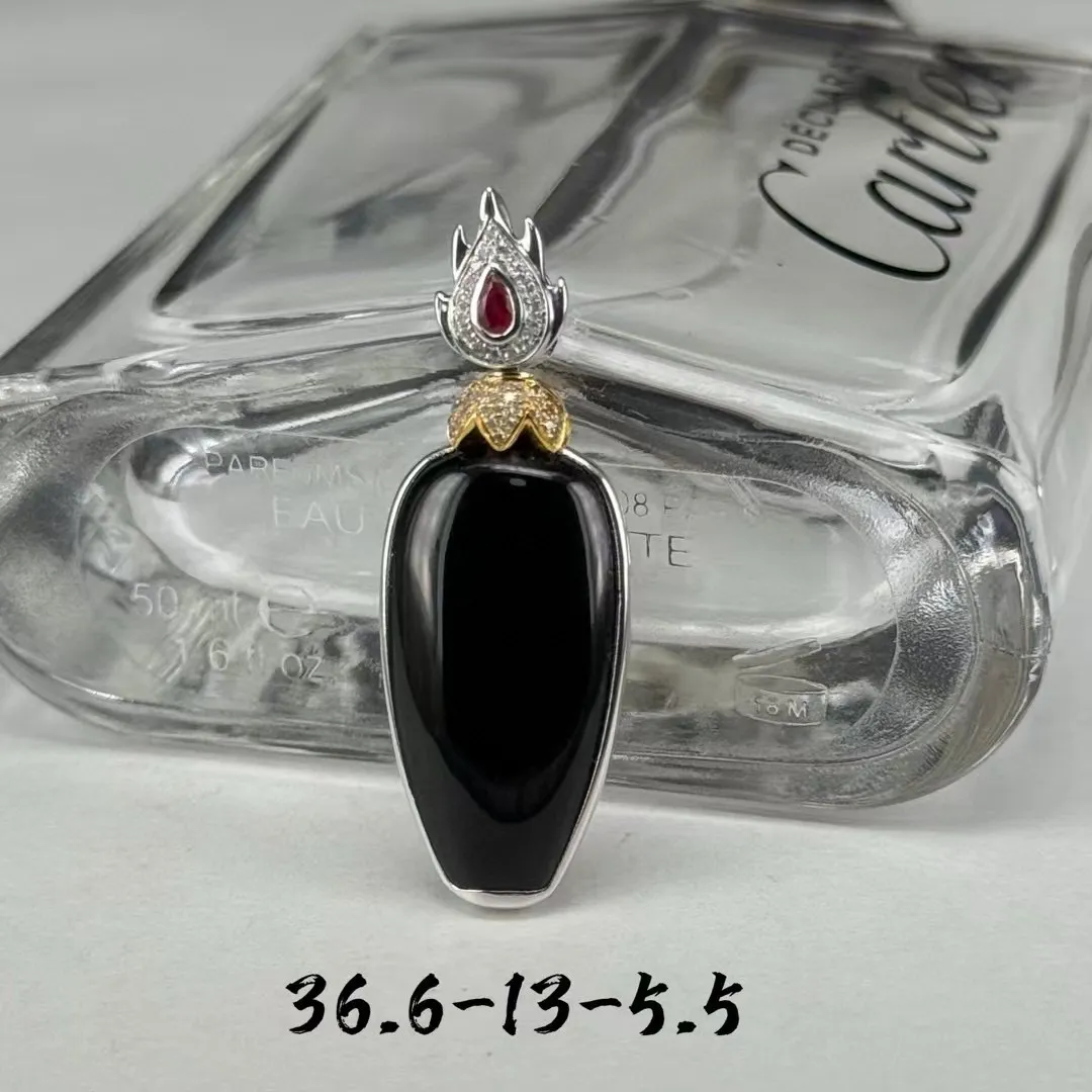 精品18k重金豪镶墨翠花瓶 寓意平安喜乐 花开富贵 尺寸36.6