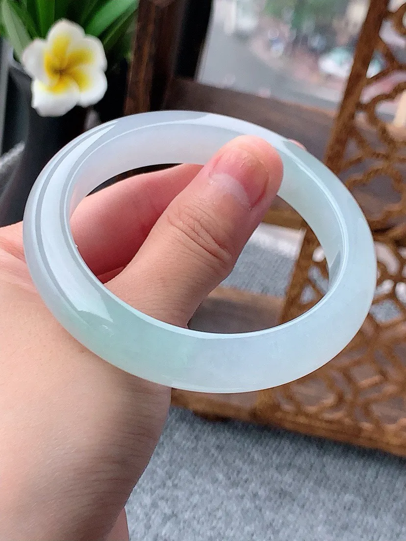 a货翡翠老坑晴水正装正圈手镯56-57圈口尺寸56×11.4×8.5mm 重量57.30g 0617
