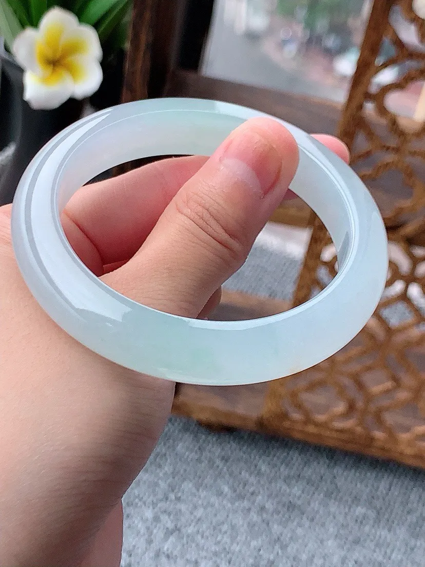 a货翡翠老坑晴水正装正圈手镯56-57圈口尺寸56×11.4×8.5mm 重量57.30g 0617