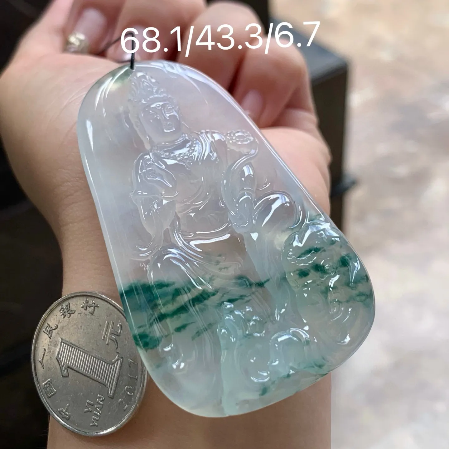 冰种飘花普贤菩萨
大气