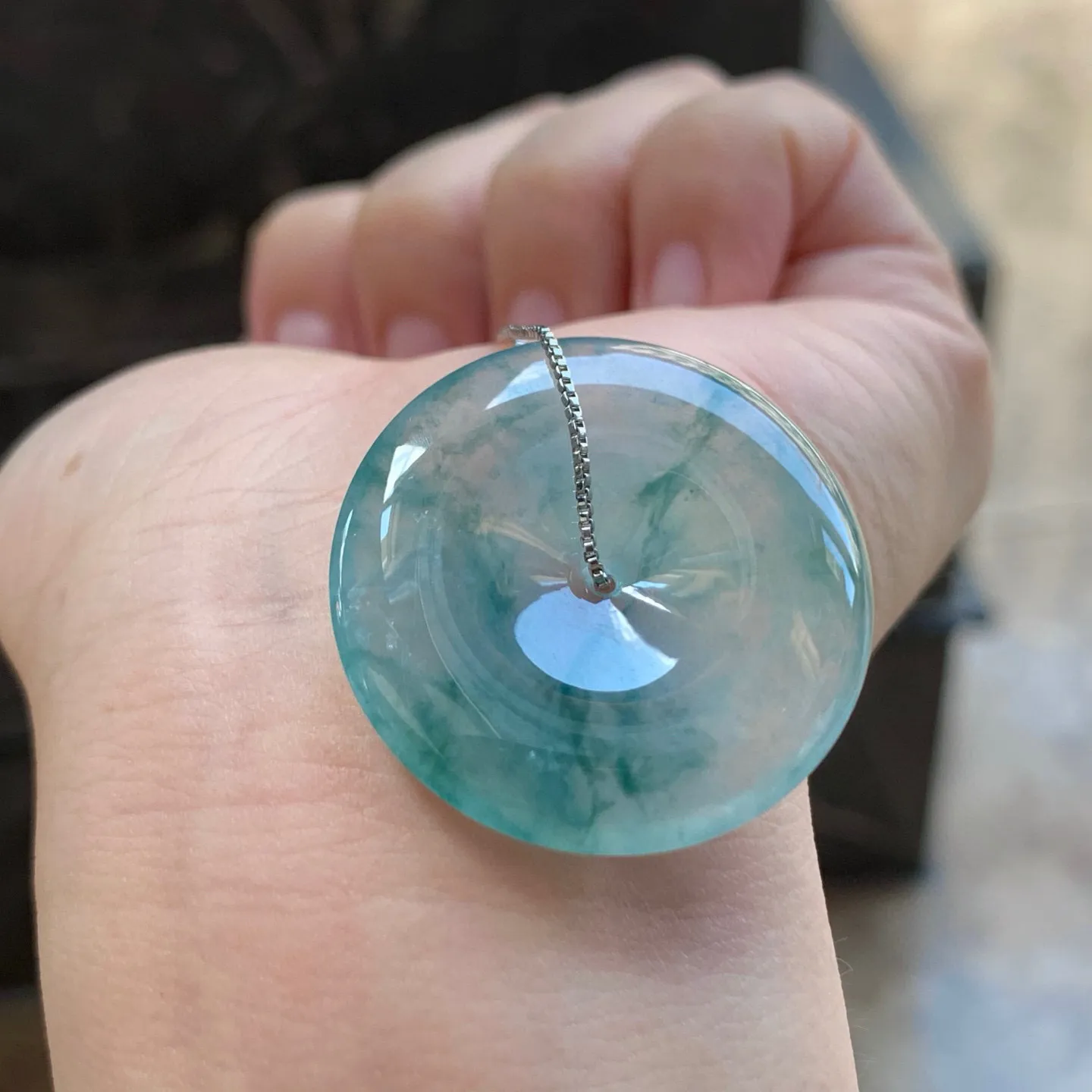 冰种飘花平安扣
清爽