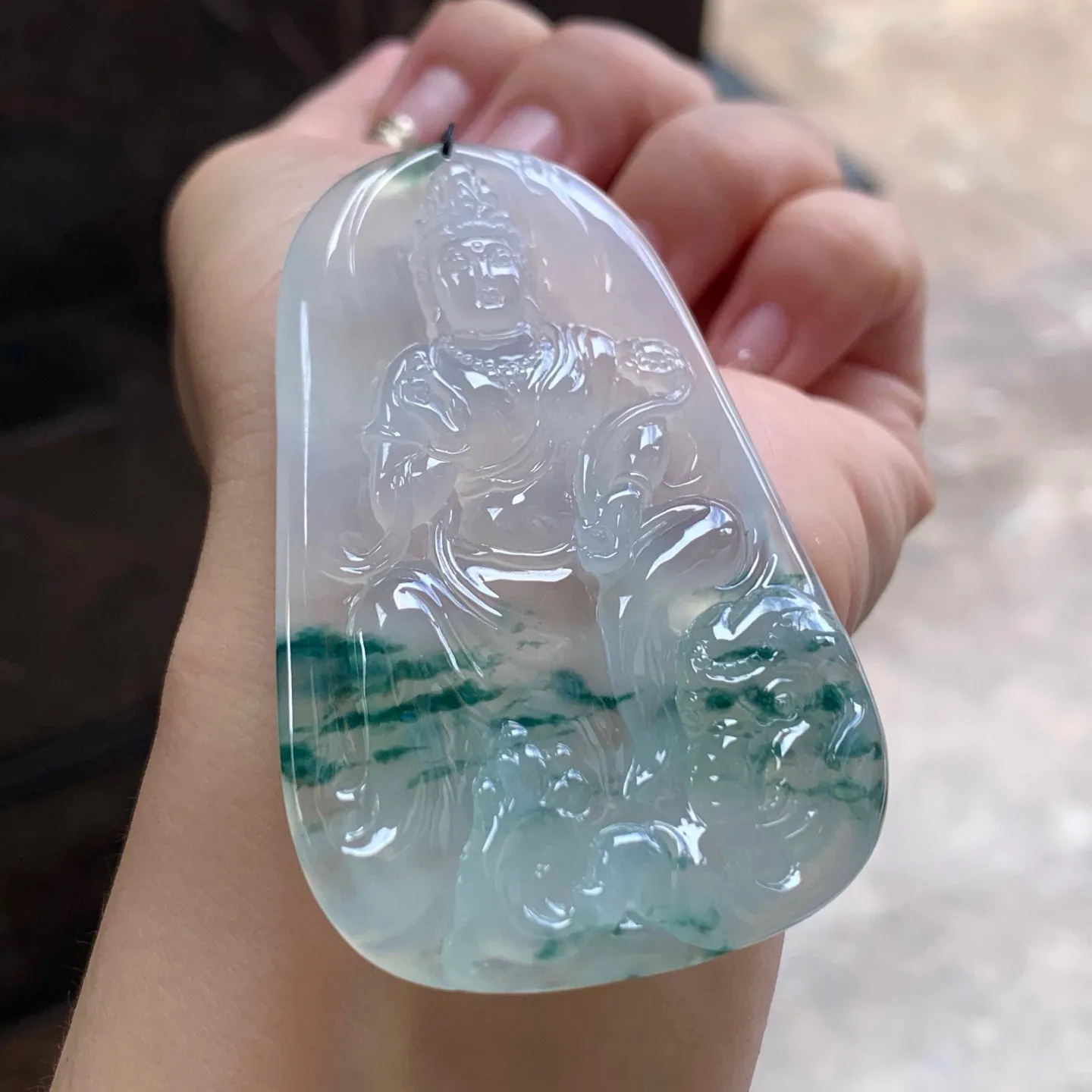 冰种飘花普贤菩萨
大气