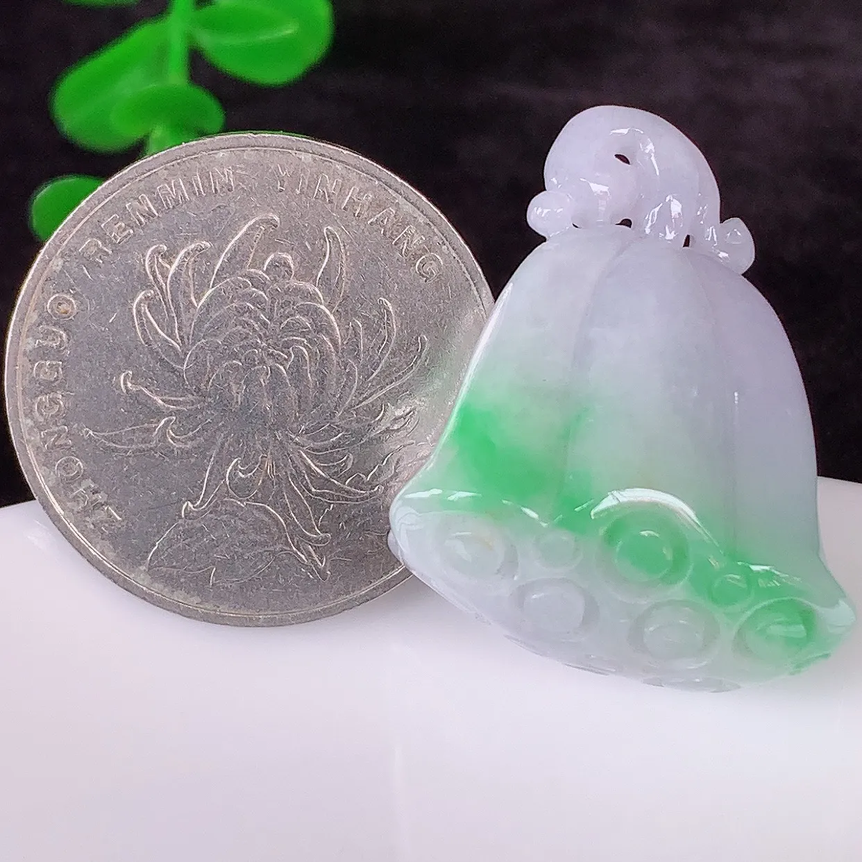 自然光实拍，冰润冰糯种春彩翡翠招财莲蓬吊坠，水润精细，寓意路路都通，有着促进事业有运！#02.21