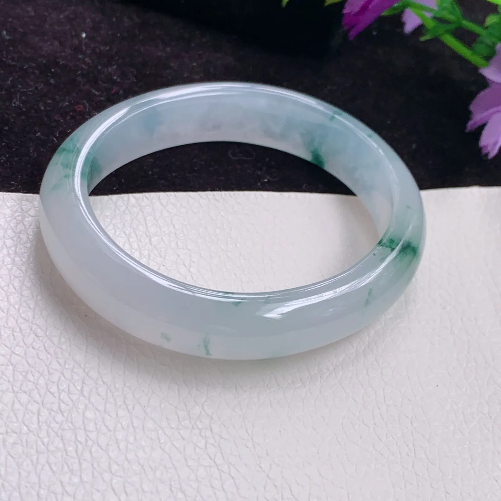 ay实拍52*45*11.4*7.2贵妃镯老坑精美冰种灵动秀气蛋形翡翠玉手镯