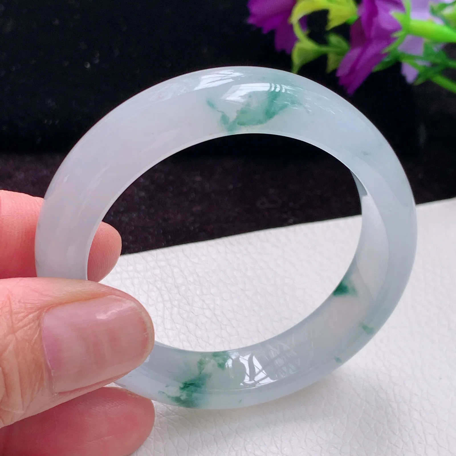 ay实拍52*45*11.4*7.2贵妃镯老坑精美冰种灵动秀气蛋形翡翠玉手镯