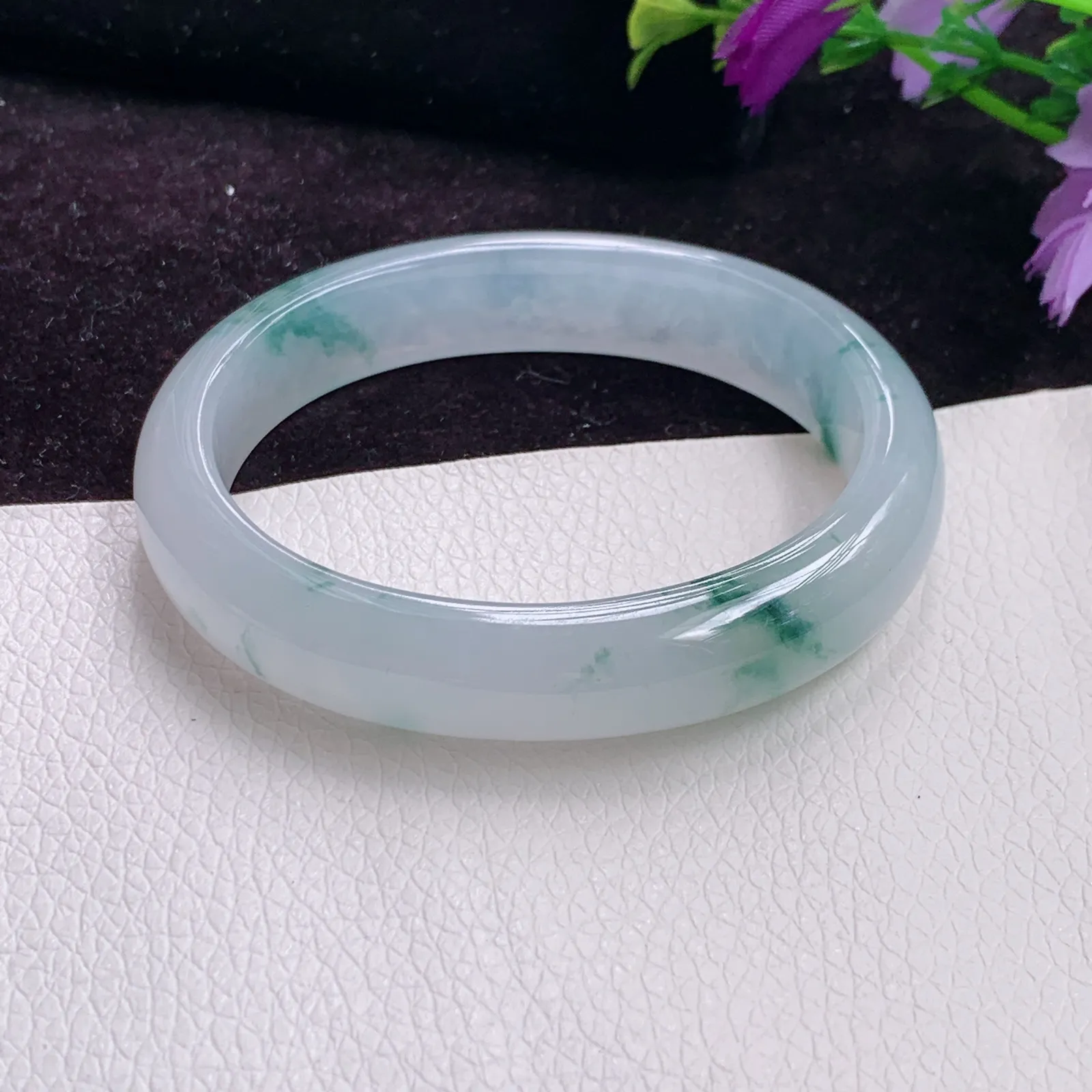 ay实拍52*45*11.4*7.2贵妃镯老坑精美冰种灵动秀气蛋形翡翠玉手镯