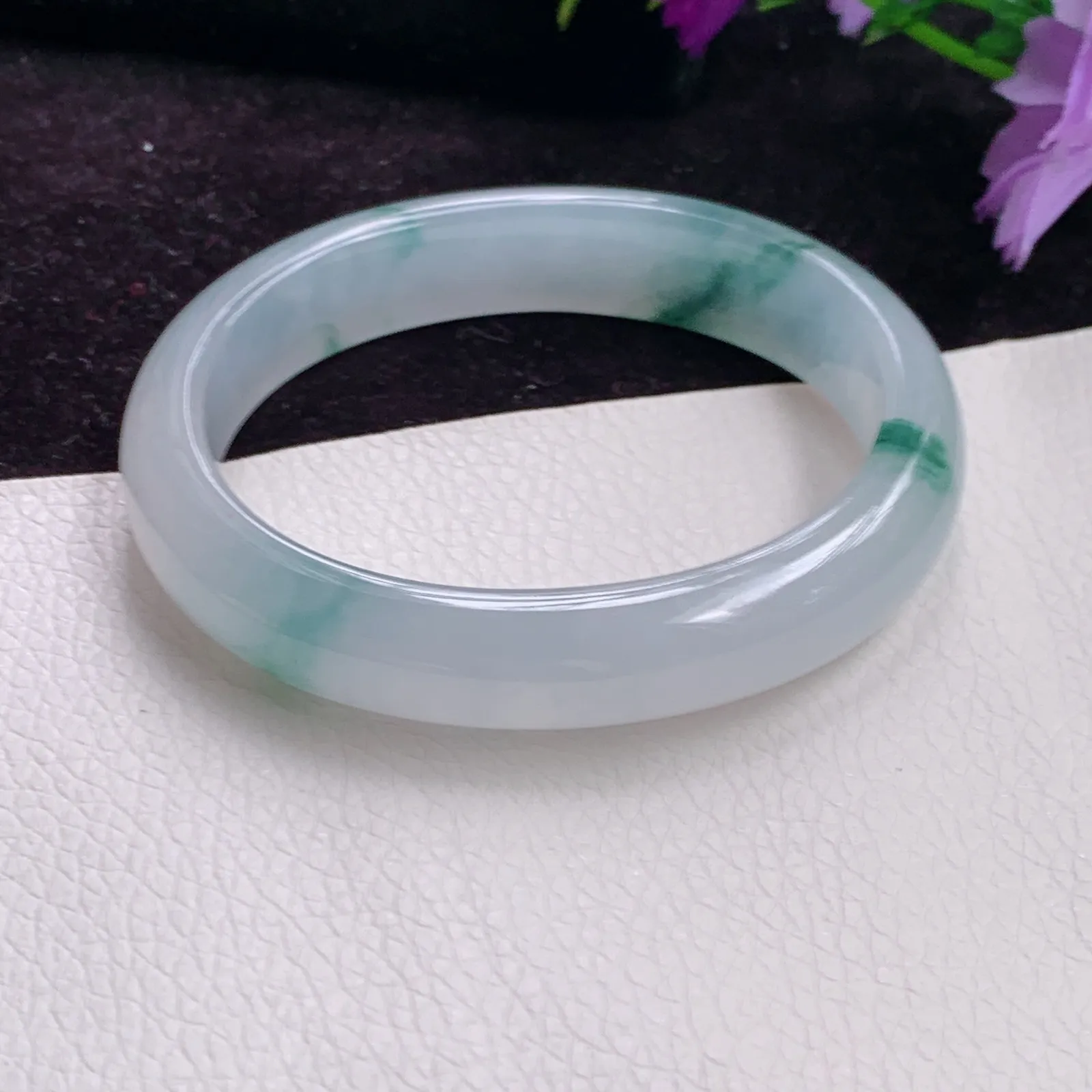 ay实拍52*45*11.4*7.2贵妃镯老坑精美冰种灵动秀气蛋形翡翠玉手镯