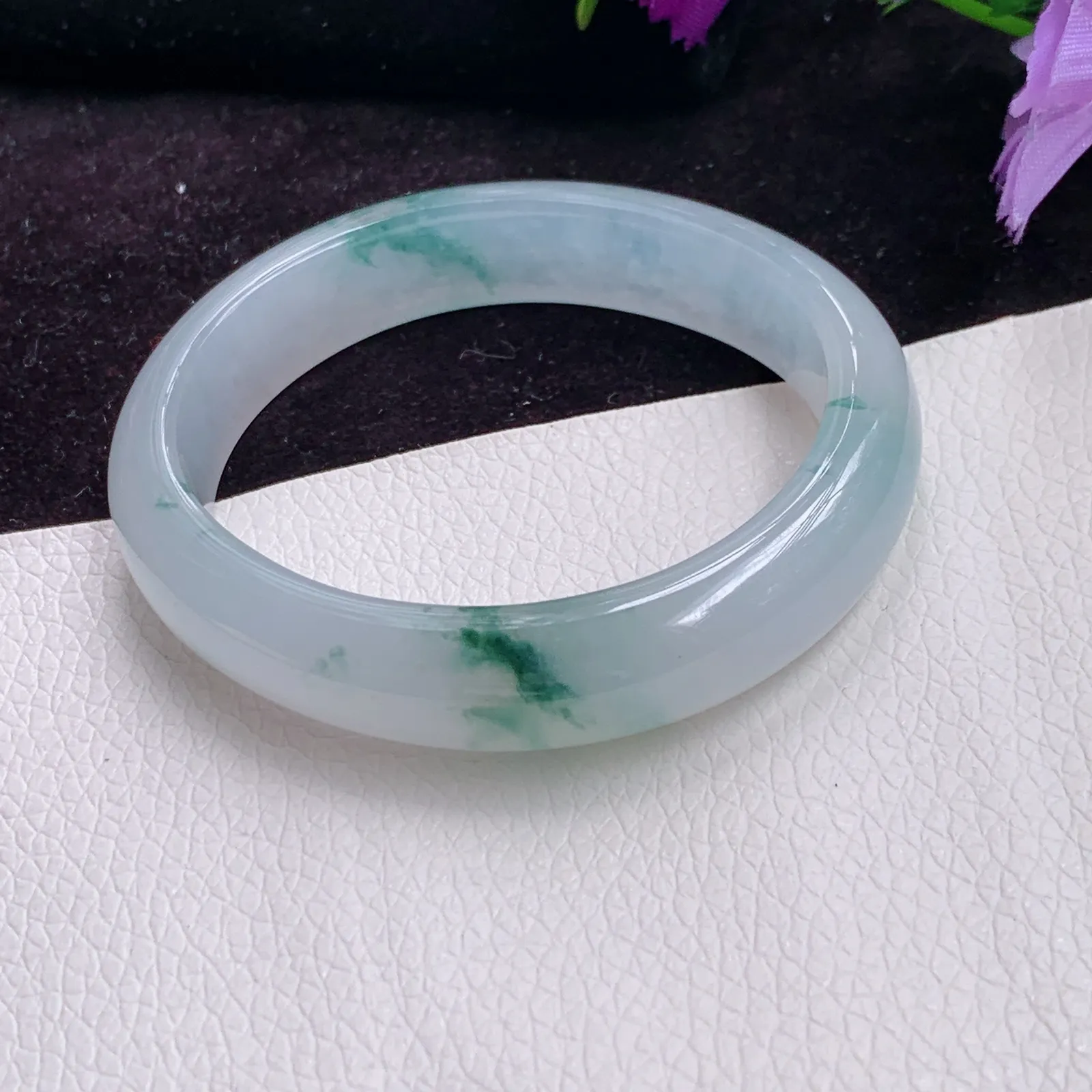 ay实拍52*45*11.4*7.2贵妃镯老坑精美冰种灵动秀气蛋形翡翠玉手镯