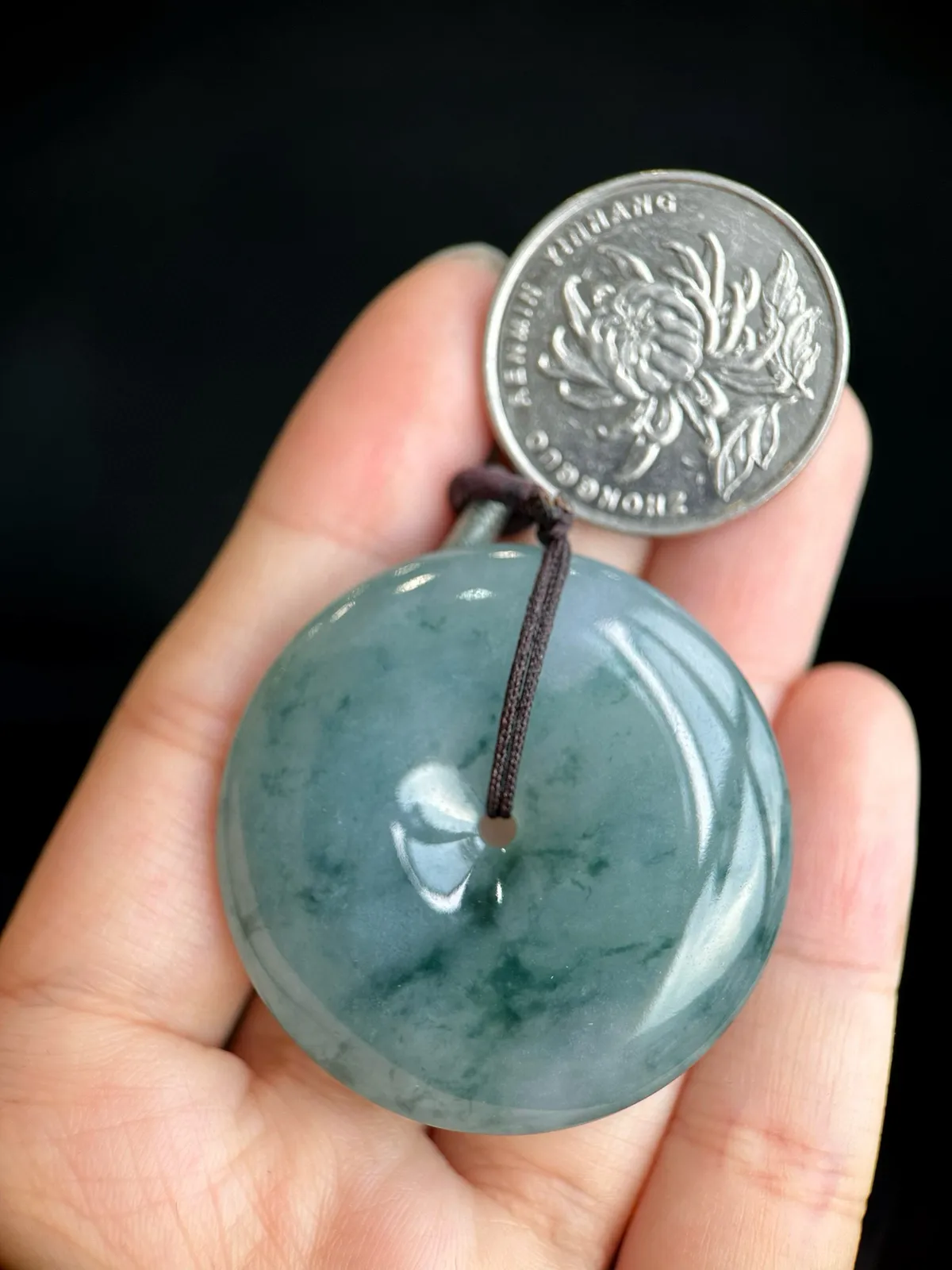糯冰飘花大平安扣