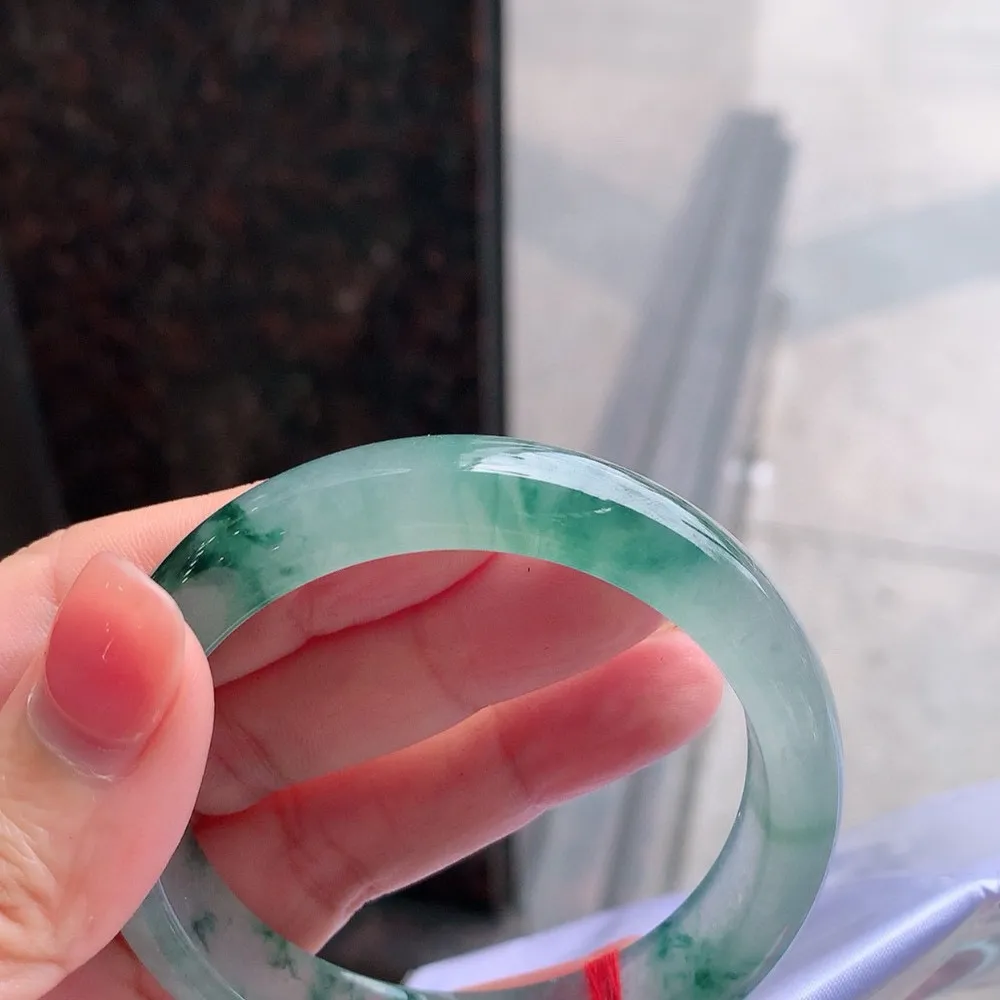 正圈高冰蓝花 一丝棉根 尺寸:55.1/12.4/7.7 花美