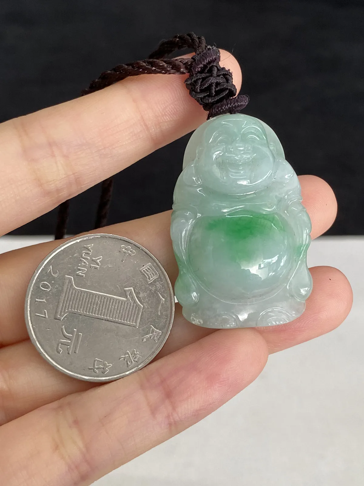 翡翠糯化种飘绿吊坠