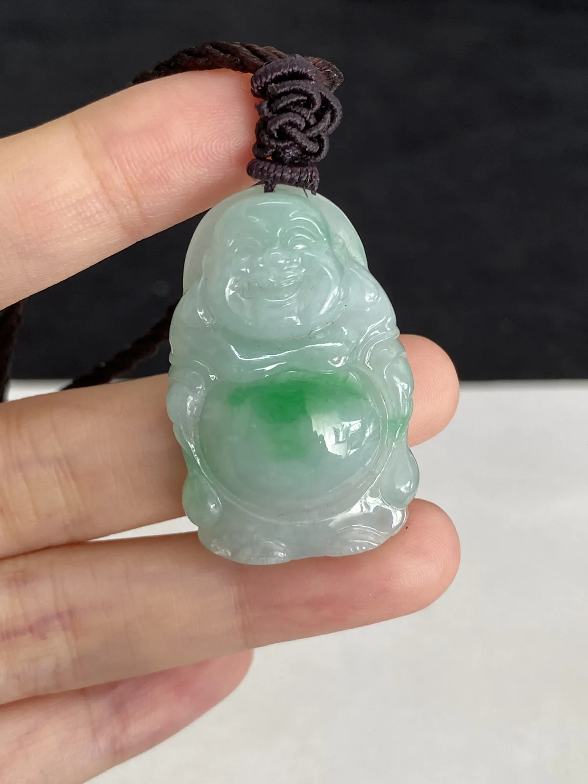 翡翠糯化种飘绿吊坠