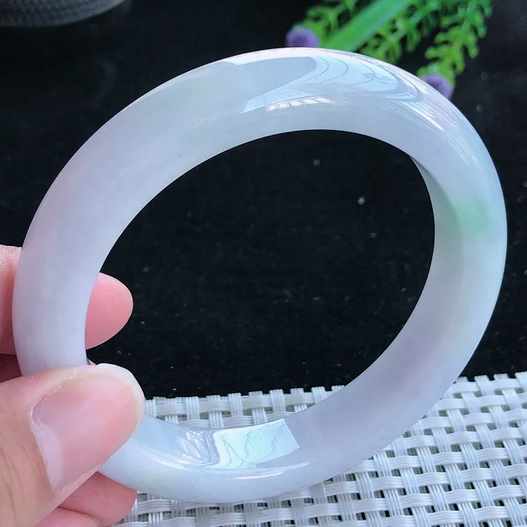 自然光60.5/13/9.5老坑冰润水灵紫罗兰手镯大圈口翡翠玉镯美人镯