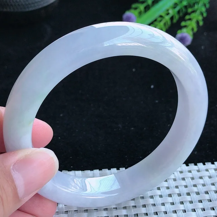 自然光60.5/13/9.5老坑冰润水灵紫罗兰手镯大圈口翡翠玉镯美人镯