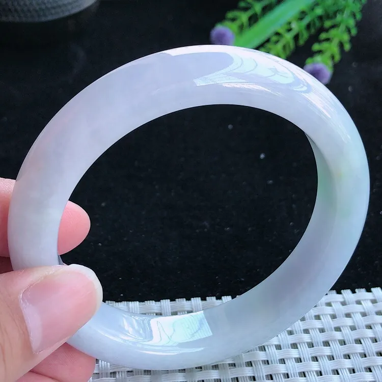 自然光60.5/13/9.5老坑冰润水灵紫罗兰手镯大圈口翡翠玉镯美人镯