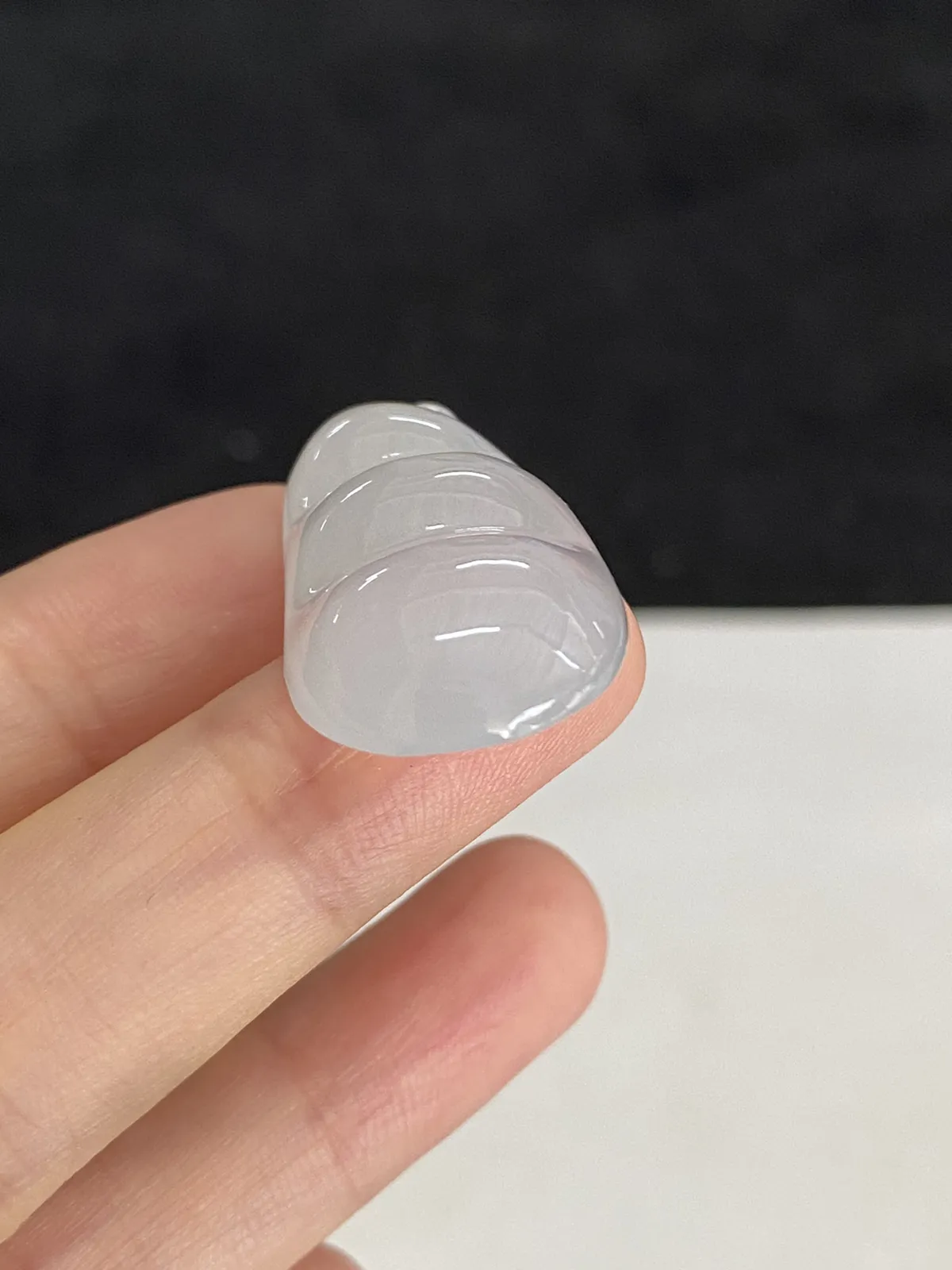 翡翠冰糯种白色福豆