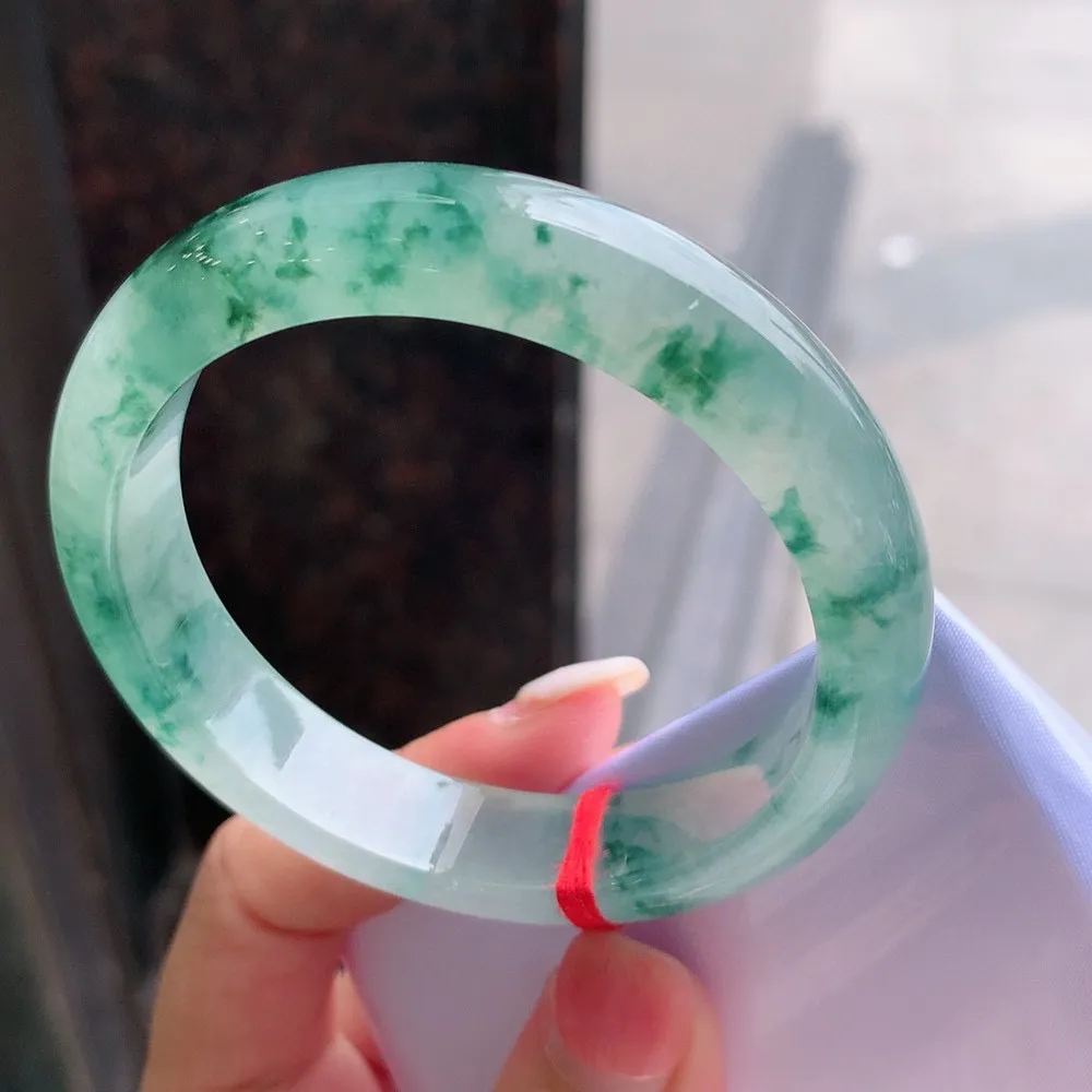 正圈高冰蓝花 一丝棉根 尺寸:55.1/12.4/7.7 花美