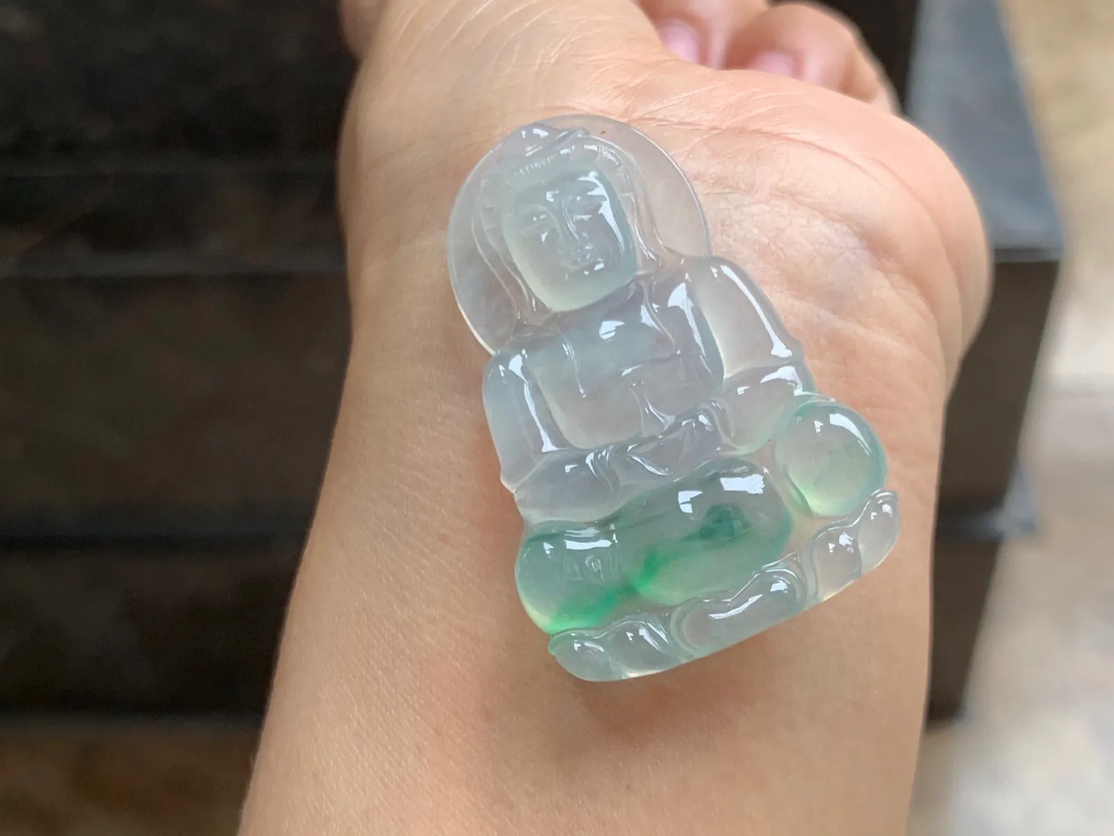 冰种飘色观音 品相端庄 水润