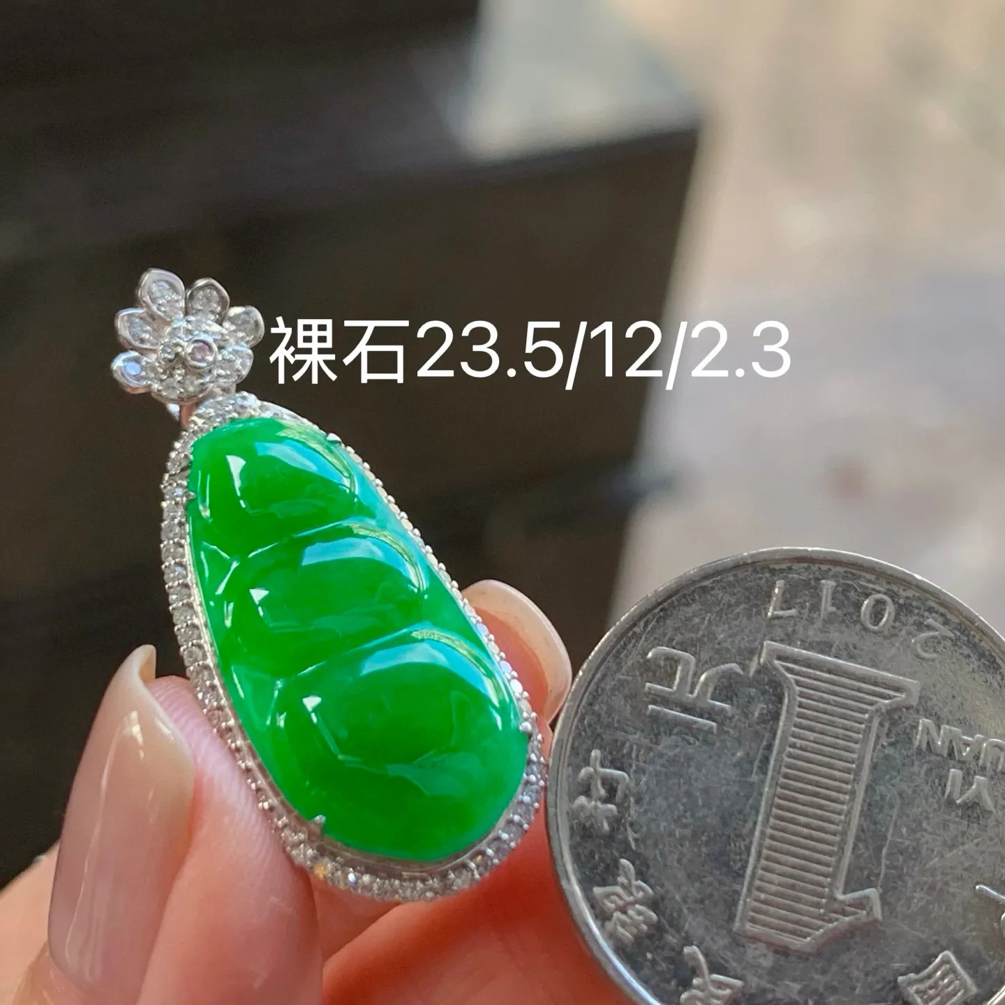 辣绿福豆
真金镶嵌 精致