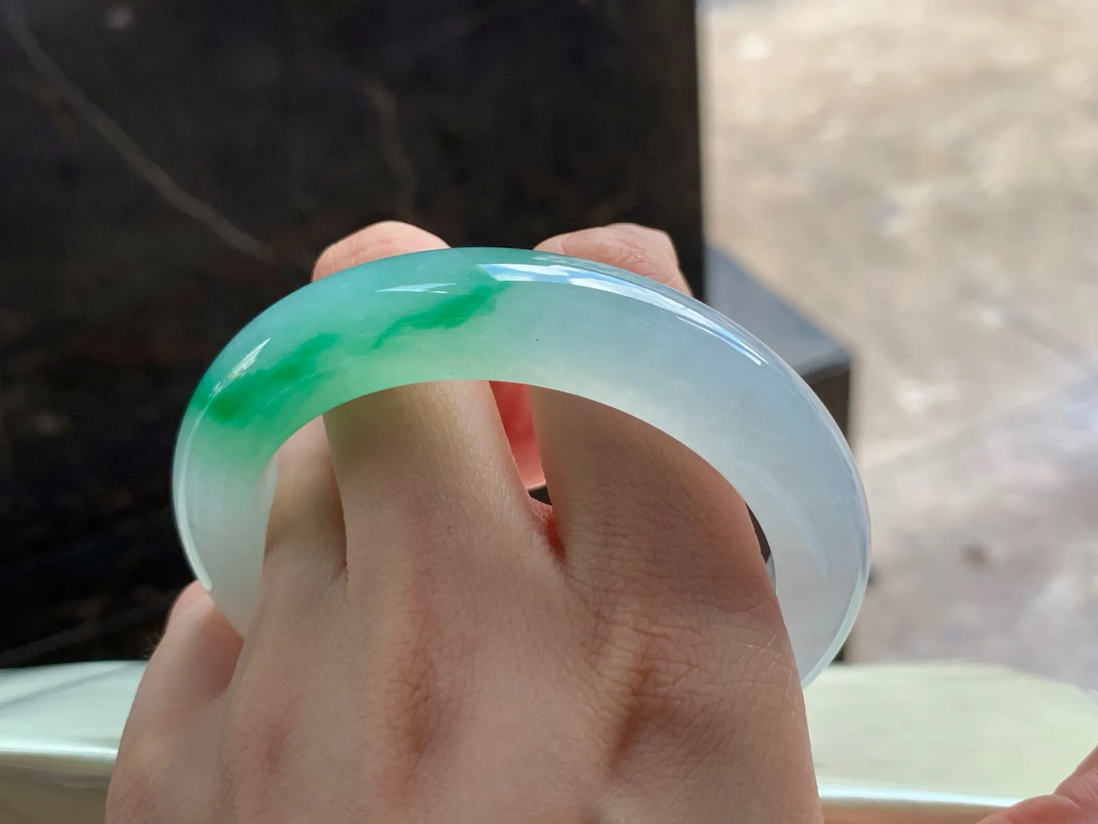 冰带色手镯
种好水足 56.2/12.6/10mm