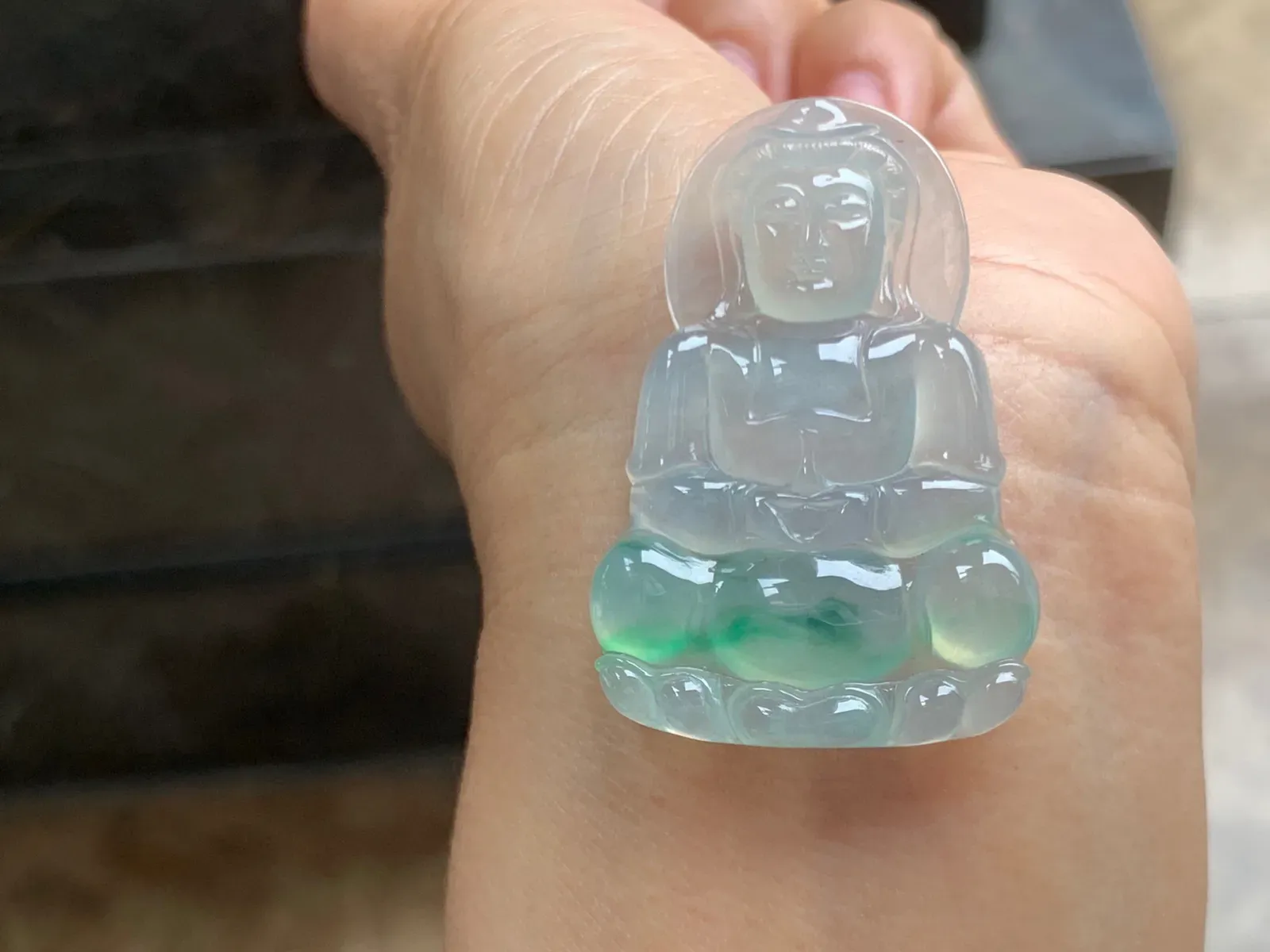冰种飘色观音 品相端庄 水润